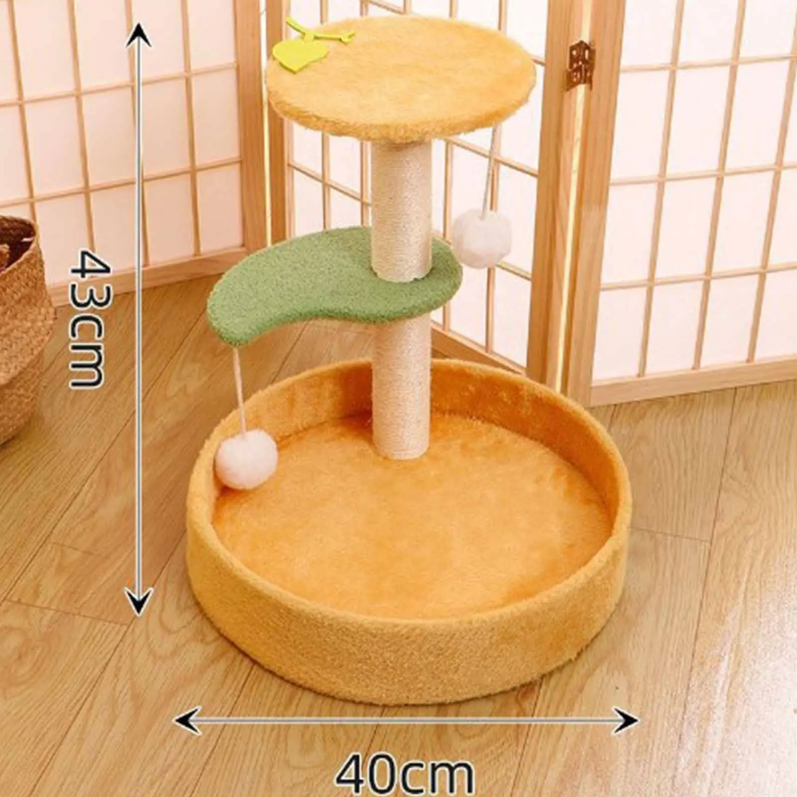 Cat Tree Sisal Scratching Post Interactive Multifunctional Cat Climbing Frame Comfortable Cat Tower Bed For Indoors Outdoors