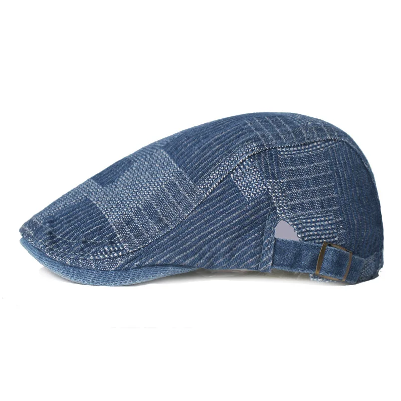 Denim Newsboy Hats Adjustable Ivy Flat Cap Gatsby Cabbie Driving Hat for Men Women Vintage Kpop Irish Berets