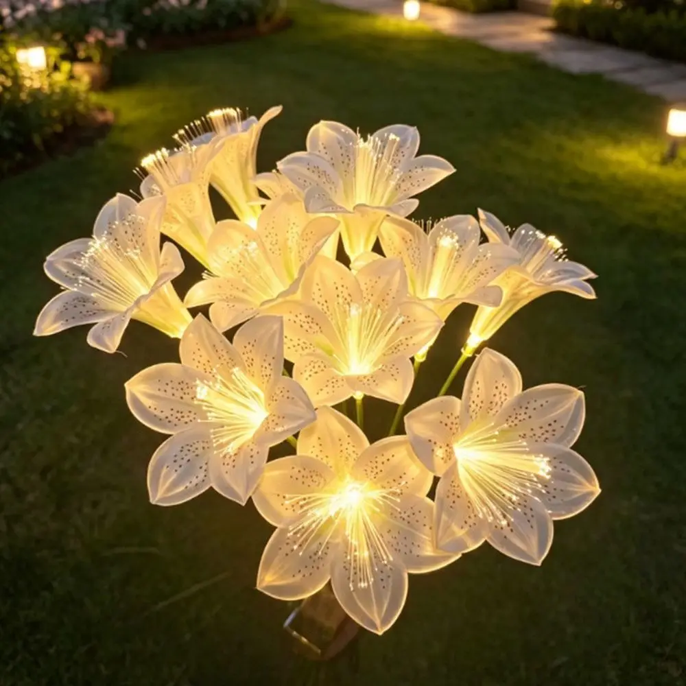 Solar Powered Solar Garden Light Waterproof Rose Flower Design Flower Landscape Light Landscape Lighting Ballet Skirt Shape