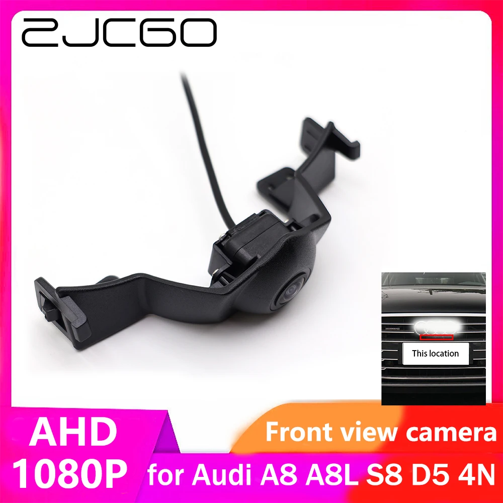 

ZJCGO AHD CVBS 1080P 170° Car LOGO Parking Front View Camera for Audi A8 A8L S8 D5 4N 2017 2018 2019 2020 2021