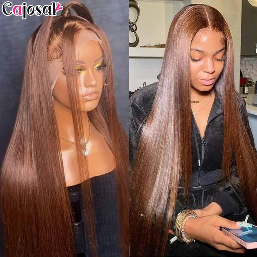 

360 Full Hd Lace #4 Brown 200% 13x6 HD Lace Frontal 13x4 Front Wig for Women Straight Wave Remy Human Hair 4x4 Closure Wig Glue