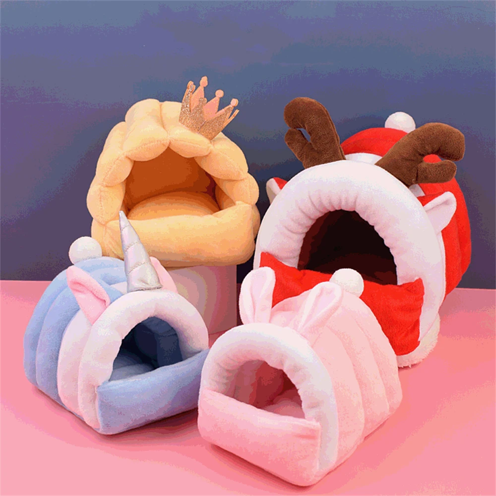 Pet House Chinchilla Rat Rabbit Bed Small Pet Animal Hamster Cute Warm Cotton Nest Pet Accessories Pet Supplies Christmas Gift