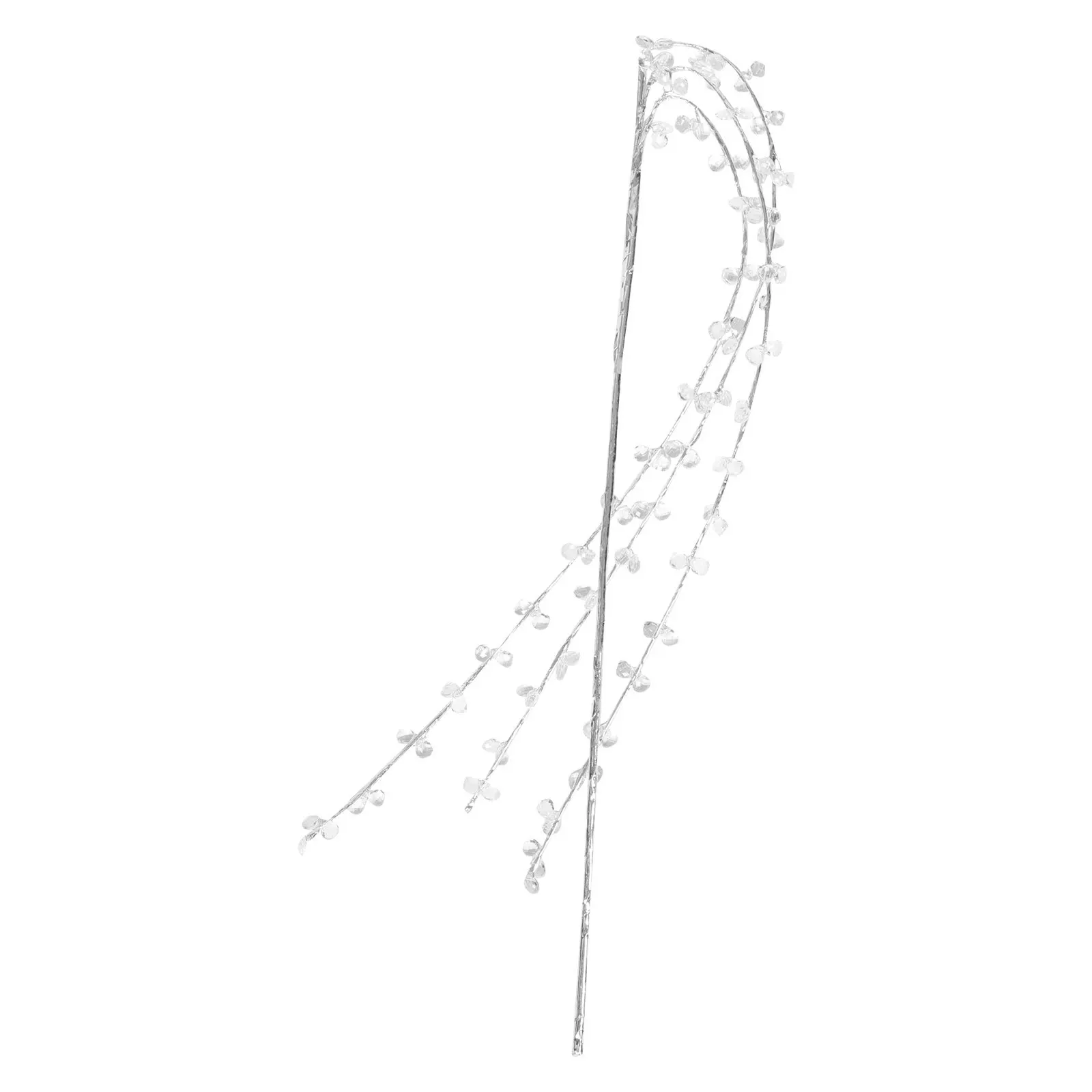 

Beaded Willow Tree Stem Faux Christmas Decoration Tabletop Artificial Branch Winter Wedding Decor Plastic Elegant Centerpiece