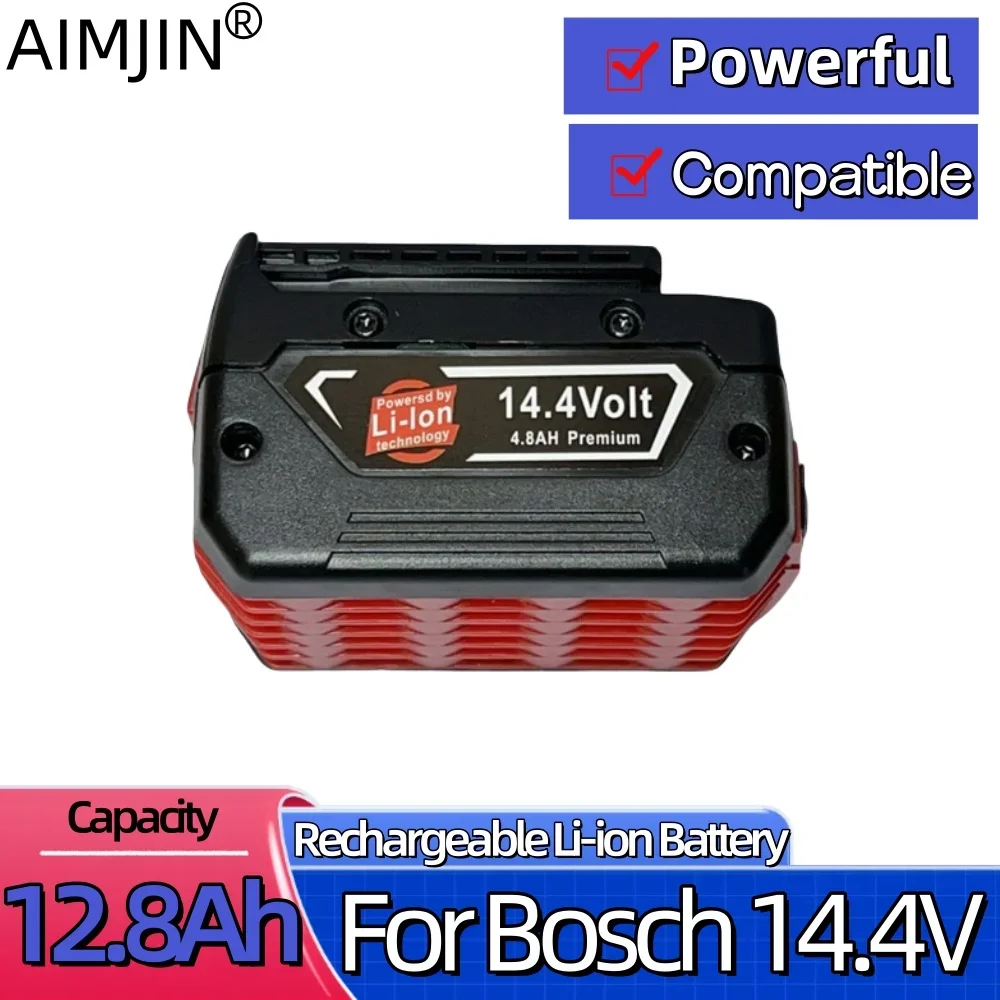 

For Bosch 14.4V power tool replaces 18650 lithium-ion battery with 12.8Ah rechargeable battery BAT614G