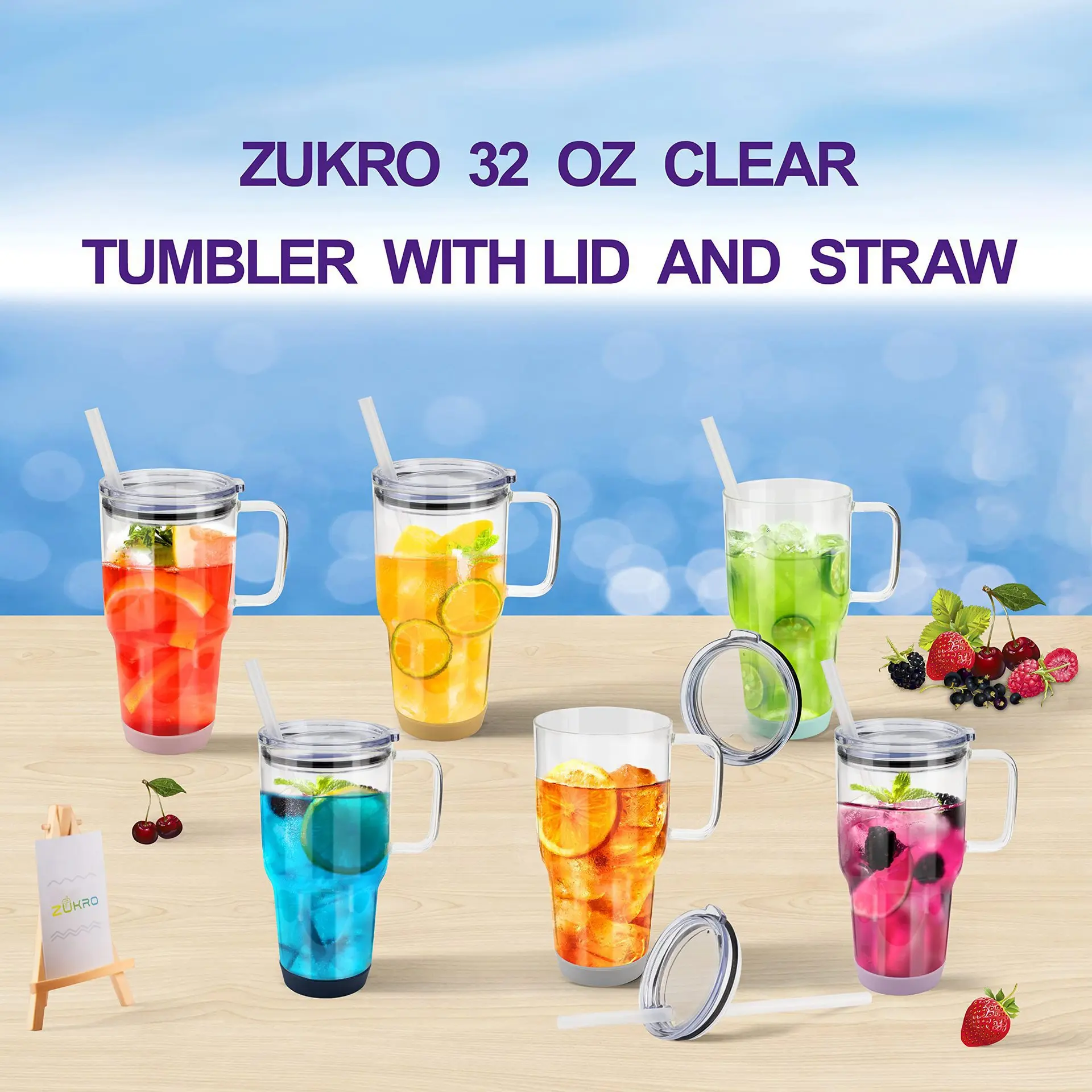 32oz With Handle Lid Glass Coffee Mug Transparent Straw Modern Glass Mug for Cold & Hot Beverages Car Water Bottle