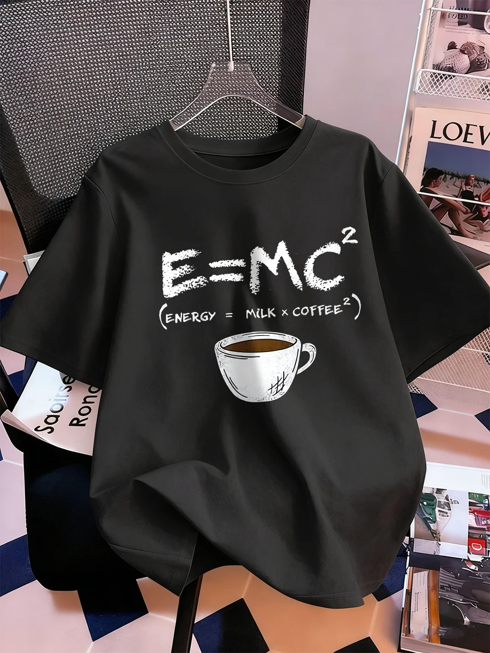 Coffee Is Needed When Thinking Prints T-Shirts Women Summer Cotton Short Sleeve Tops O-Neck Soft Loose T Shirt Basic Clothes