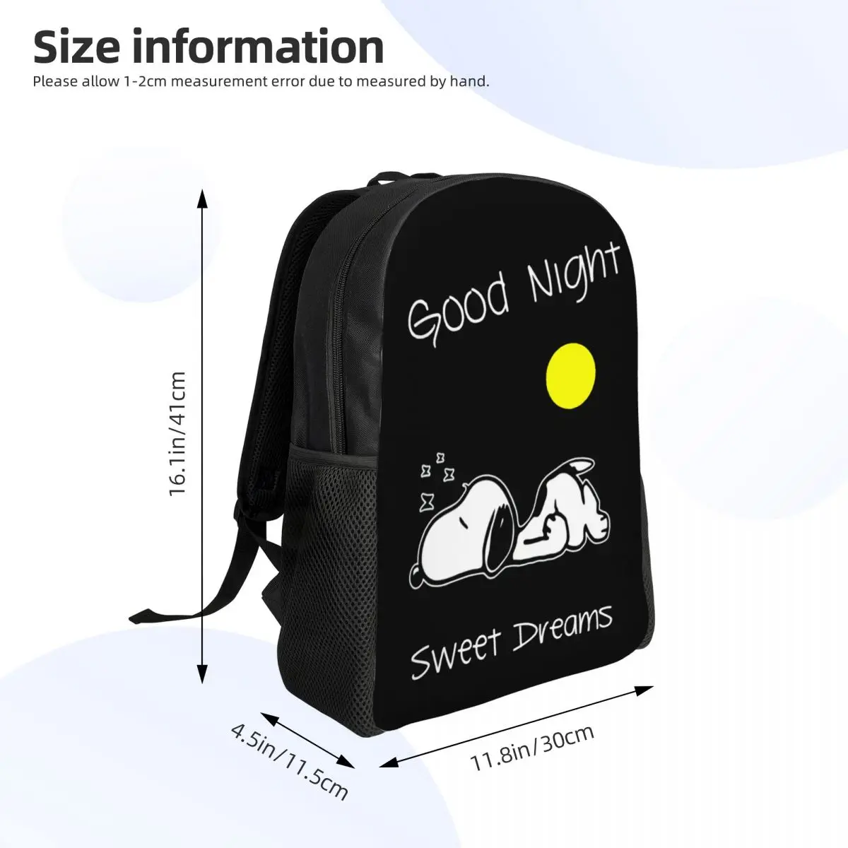 Custom S-Snoopys Backpacks for Men Women School College Student Bookbag Fits 15 Inch Laptop Cartoon Anime Bags