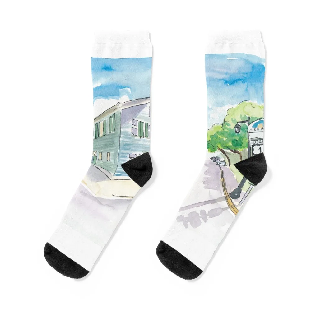 

Mile 0 Marker Key West - Sunny Whitehead Street Socks Children's with print moving stockings winter gifts Boy Socks Women's