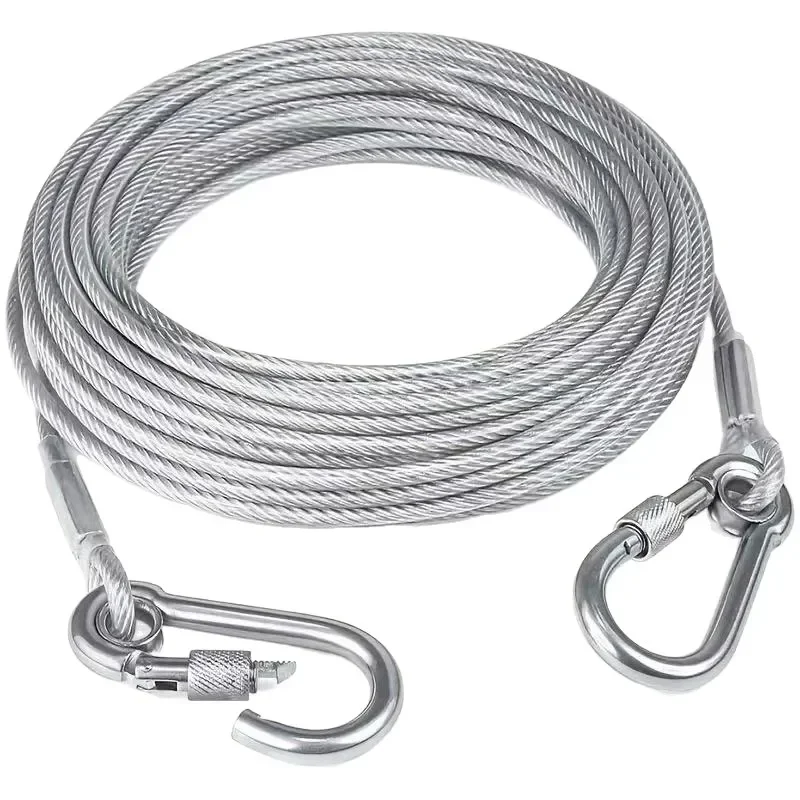 Stainless Steel Dog Leash Suitable for Medium To Large Dogs Specially Designed for Yards and Camping with Anti-Tangle Feature