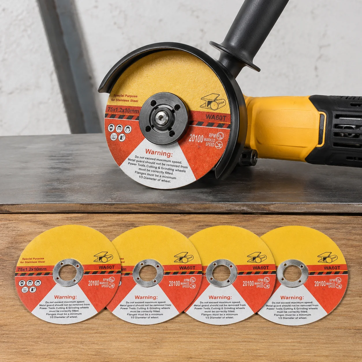 4PCS 75mm Cutting Disc,1.2mm Circular Saw Blade Grinding Wheel for Angle Grinder,Wood Steel Stone Metal Cutting Power Tool Parts - view 4