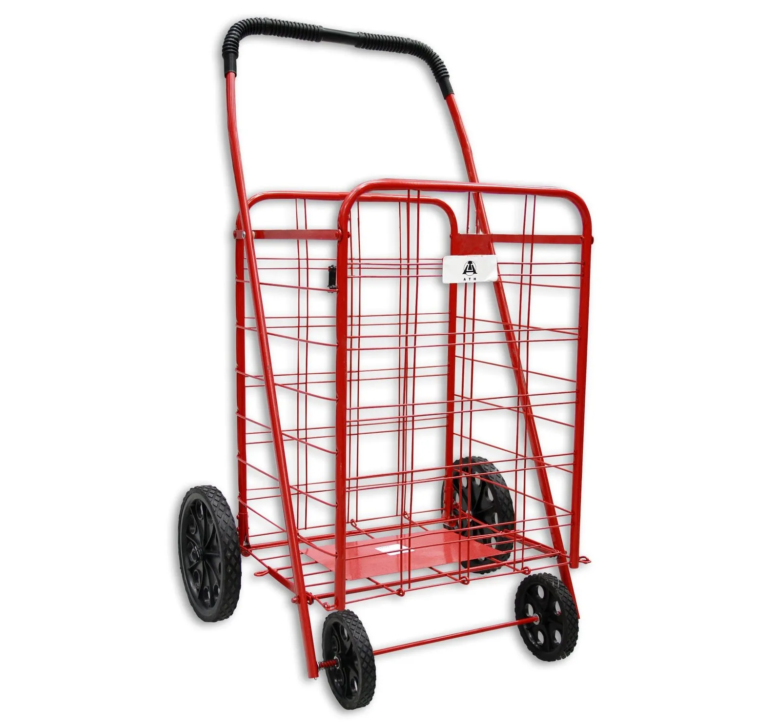 

ATH Large Deluxe Rolling Utility/Shopping Cart - Stowable Folding Heavy Duty ...