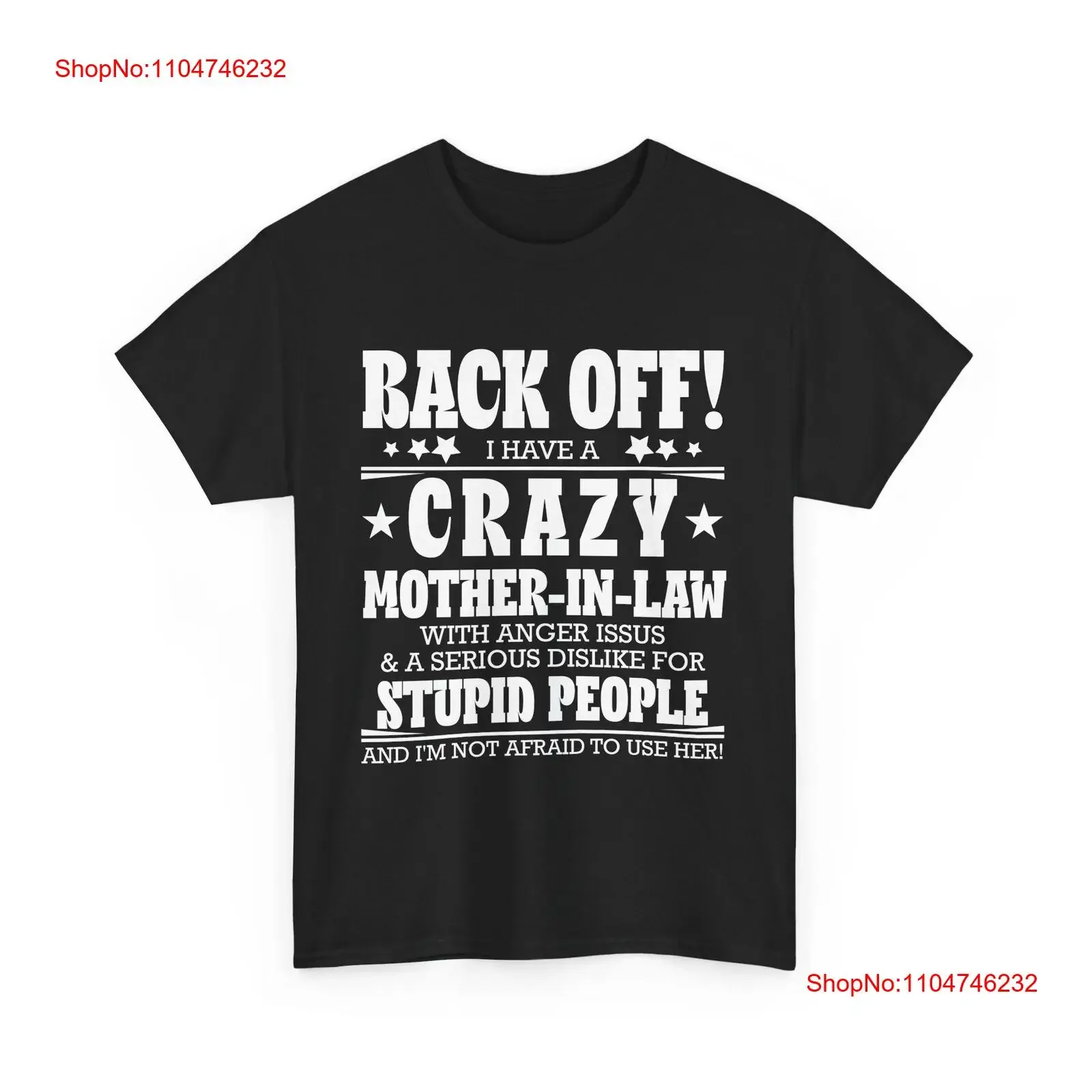 

Son in Law T Shirt Back Off I Have A Crazy Mother Funny vintage Washed fashion Soft designer clothes homme Slightly Casual