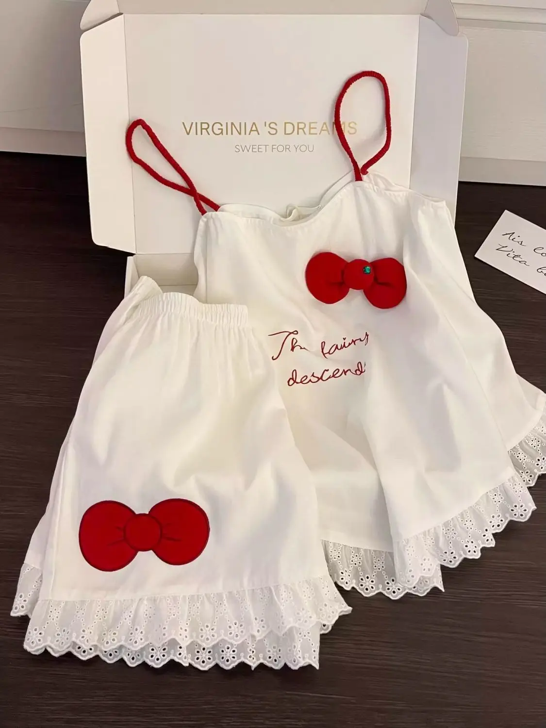 New Sleepwear Women's Sexy Pajamas Tank Tops Shorts Pijama Suspender Lace Trim Nightwear Summer Nightie Casual Home Suit 2 Piece