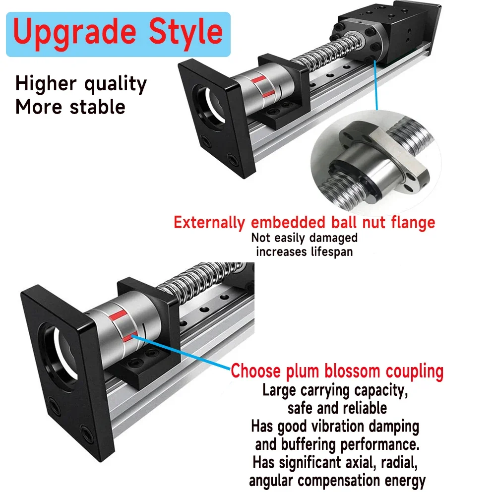 Elsőfokú Idegenvezető Karfa egységes Karfa Csúszós Asztal 100-1000mm Csapás ballscrew SFU1204/1605/1610 CNC XYZ tengely Aláfest nema23 lépés motoros