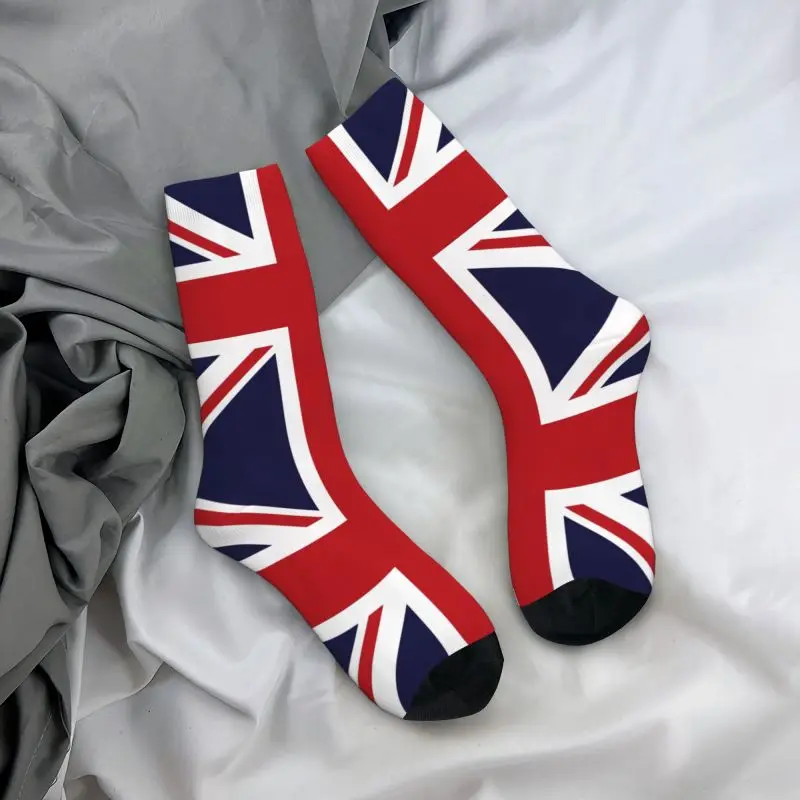 Union Jack Flag Of The UK Men Women Crew Socks Unisex Cool United Kingdom British Spring Summer Autumn Winter Dress Socks