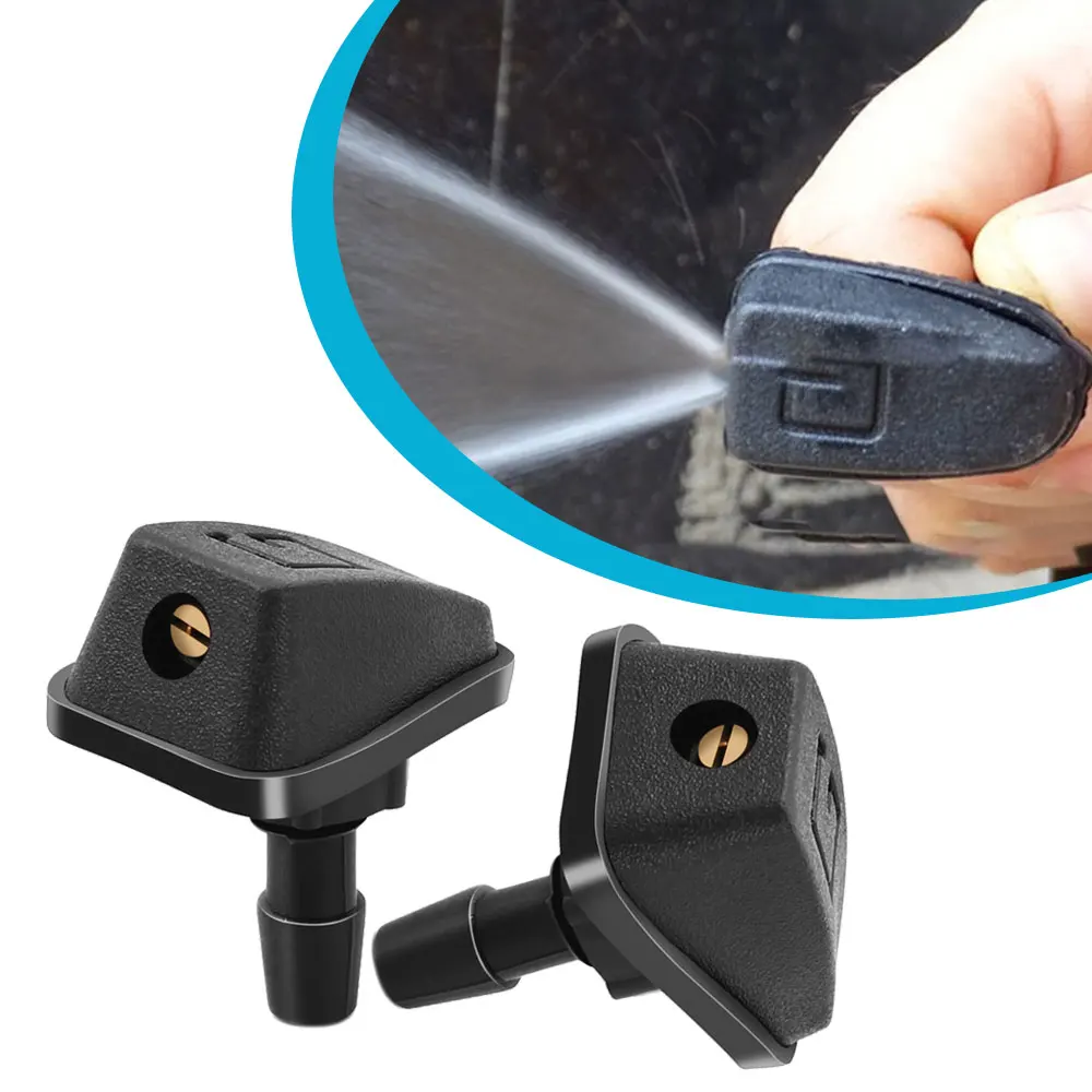 2x Car Front Windscreen Washer Wiper Fan Nozzle 360-degree Adjustable Car Windshield Wiper Jet Nozzles Installed on 8mm