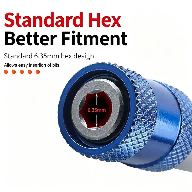 3/8 Fine Thread Quick Release Adapter Self-Locking 6.35mm Hex Shank Drill to Screwdriver Bit Converter
