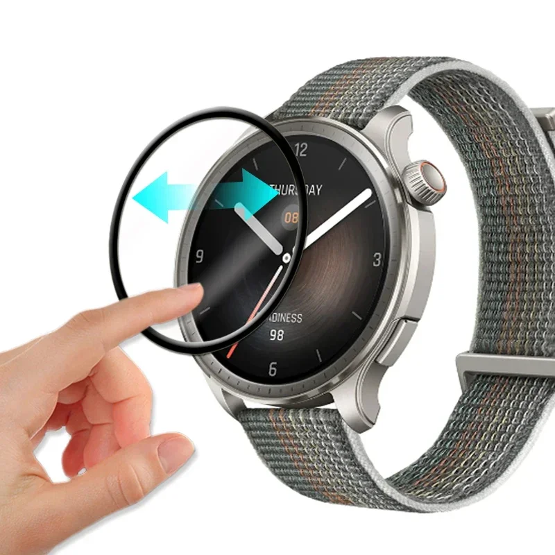 For Amazfit Balance SmartWatch Ultra Clear Full Cover 3D Curved Plating Soft PMMA PET Film Screen Protector -Not Tempered Glass
