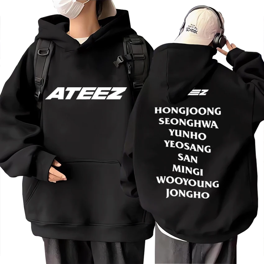 

2024 Band Ateez Album Tour Hood Hoodie Men Women hip hop streetwear Bodywarmer Long sleeve tracksuit Unisex pullover Sweatshirts