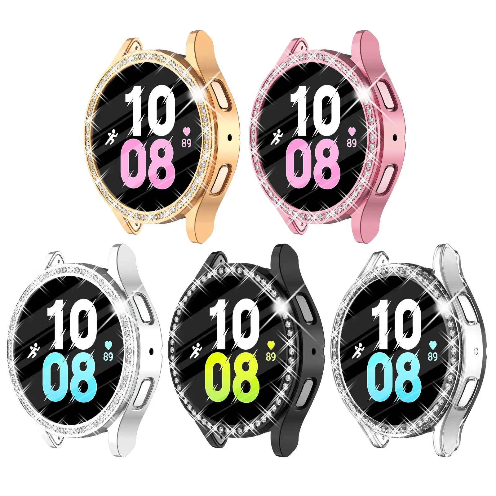 Diamond Case for Samsung Galaxy Watch 5/5 pro/4 44mm 40mm PC Cover All-Around Bumper Protector Galaxy watch4 classic 42mm 46mm