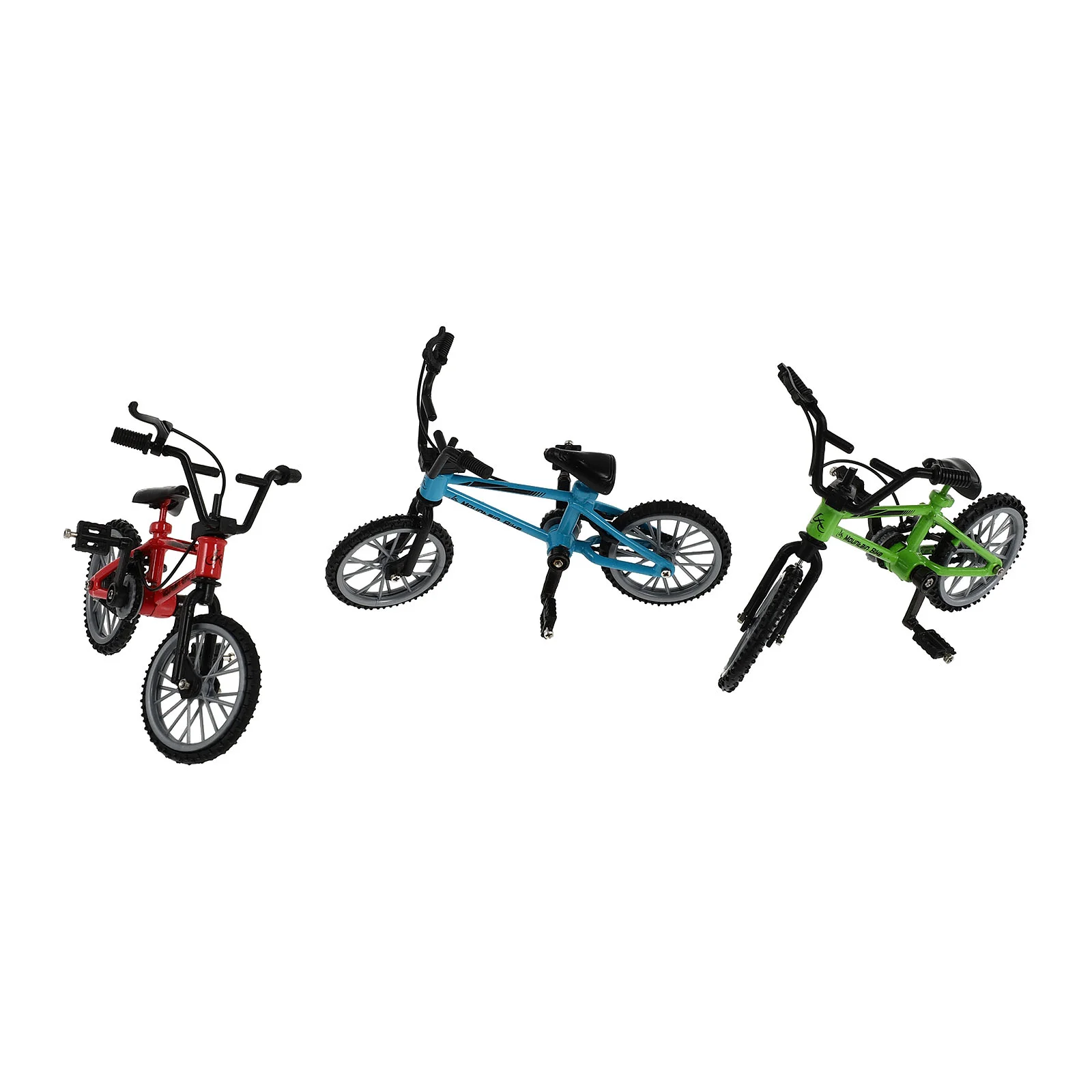 3 Sets Mini Finger Bike Alloy Decor with Wheels Toy Bicycles Cognitive Desktop Replaceable Bikes