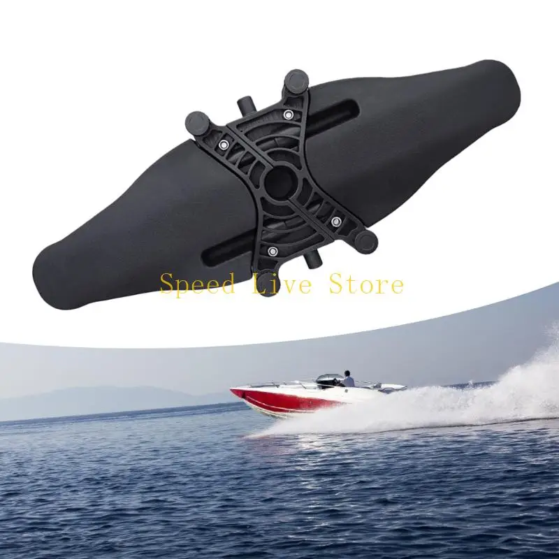 547C Reinforced Motor Support Bracket for Small Boat Mounting, Black Plastic Mount Plate with Central Support Structure and