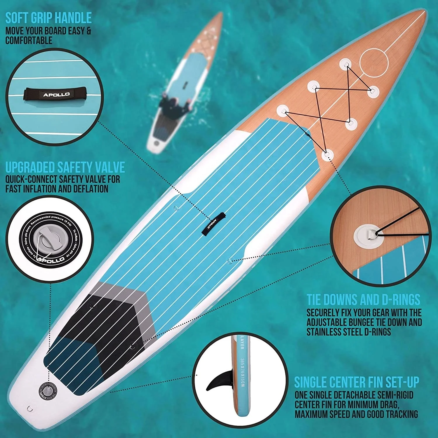 

12FT ISUP inflatable surfing and racing upright paddle board