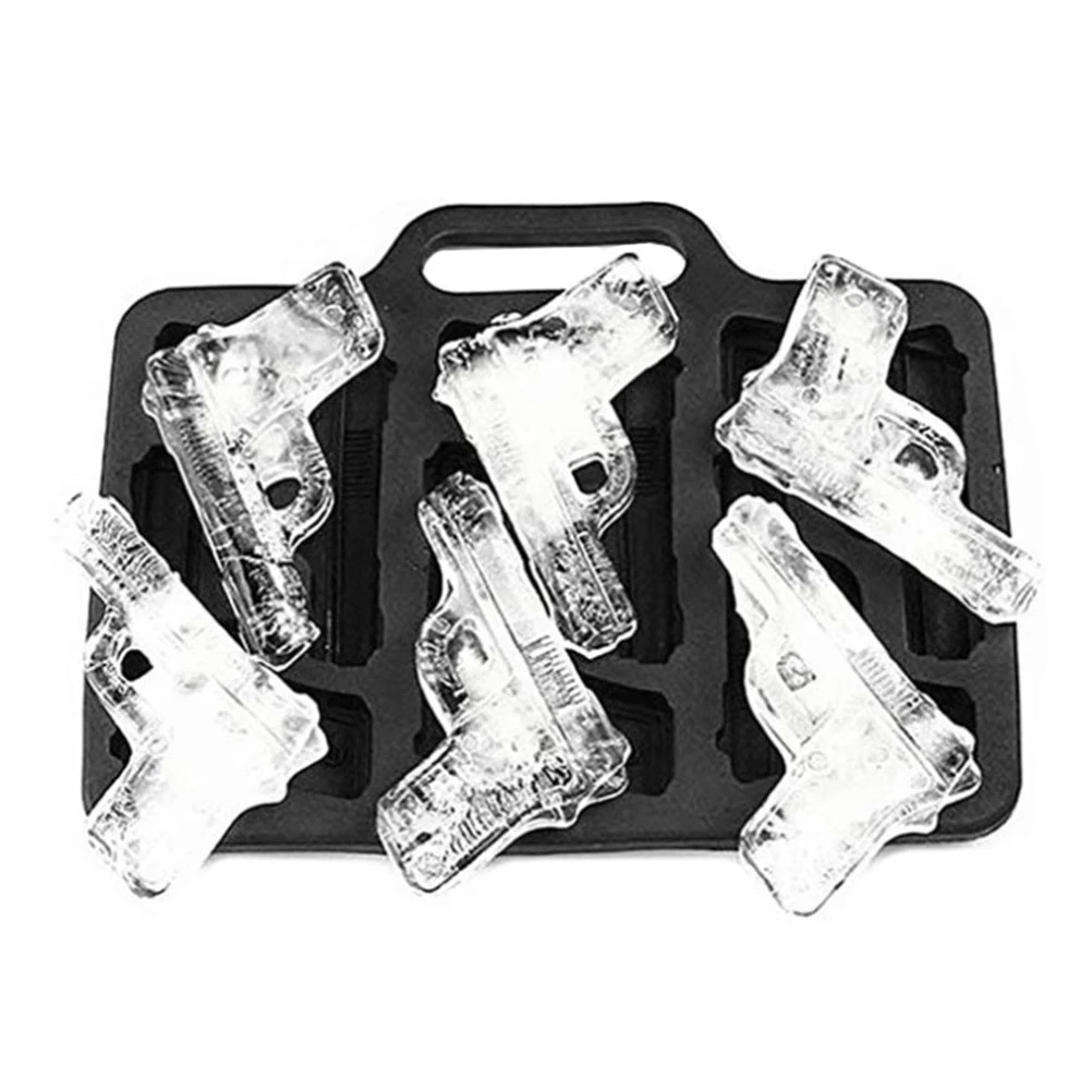 DIY Ice Handgun Shaped Ice Mold Tray Drink Accessories Safety Soft  Silicone Mold for Chocolate Jelly