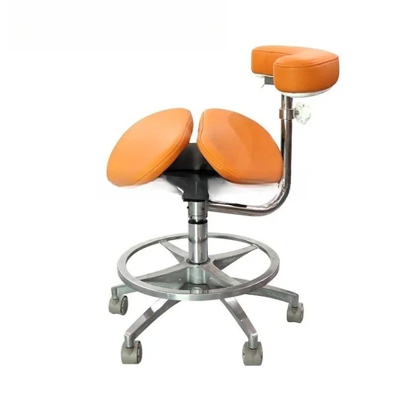 GreatLife Dental Ergonomic Beauty Salon Barber Tattoo PU Saddle Foot Pedal lifting Swivel Adjustable Mute Wheel Doctor Chair