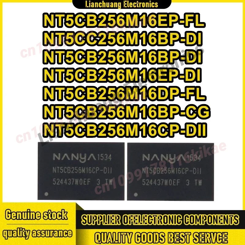 5PCS NT5CB256M16EP-FL NT5CC256M16BP-DI NT5CB256M16BP-DI NT5CB256M16EP-DI NT5CB256M16DP-FL NT5CB256M16BP-CG NT5CB256M16CP-DII Nuovo