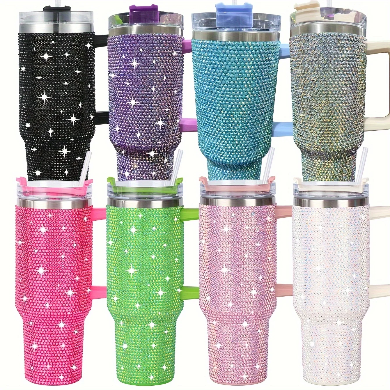 1 Piece Of 40oz Fully Drilled Portable Stainless Steel Thermos Water Bottle With Handle Suitable For Family Car Travel