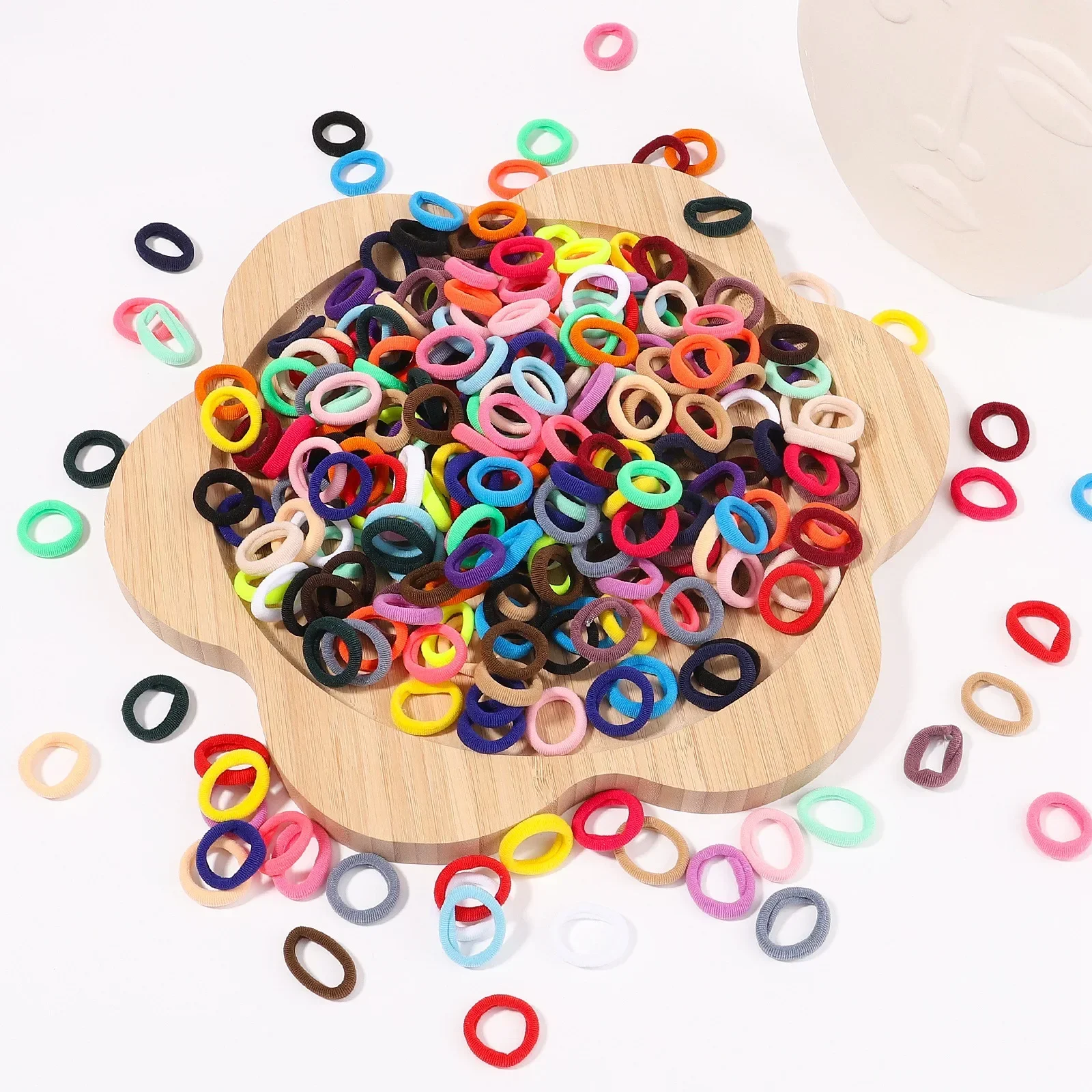 50/100/200PCS neonate fasce elastiche per capelli in Nylon colorato coda di cavallo tenere piccola cravatta per capelli Scrunchie in gomma accessori