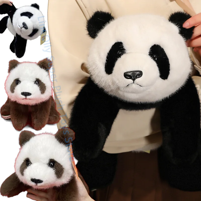 

Kawaii Soft Lying Lifelike Giant Panda QiZai Bear HuaHua Plush Toy Stuffed Cute Animal Doll Baby Comfort Pillow Decor Kids Gifts