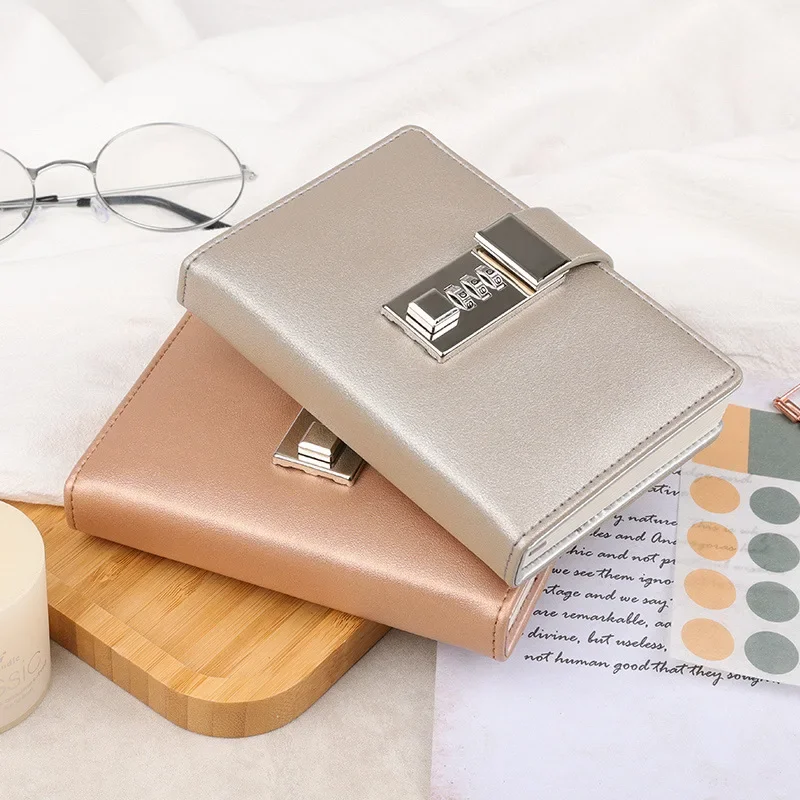 قفل كتاب مذكرات PU مصنوع يدويًا - مخطط جدول الأعمال وحساب اليد ومجلة الخصوصية للسفر #4