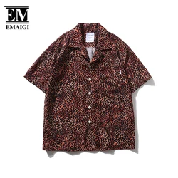 Shirts Men Summer Print Streetwear Fashion Hip Hop Loose Casual Short Sleeve Shirts Male Quick Dry Beach Shirts Blouses