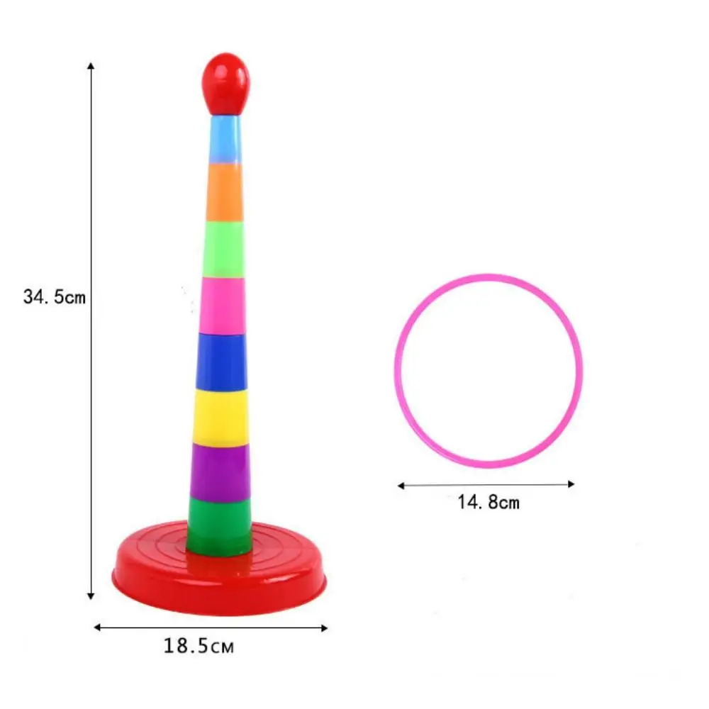 Jeu de cercle de lancer en plastique pour enfants, 18.5x34.5cm, virole, jouets empilés, cadeau d'éducation précoce