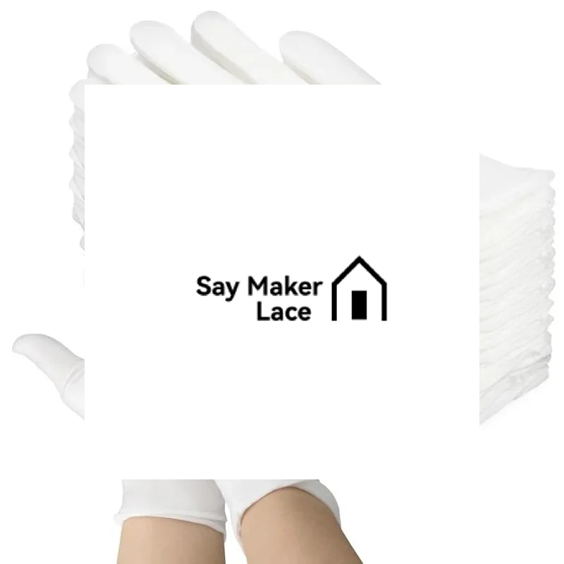 

White Cotton Work Gloves Dry Hands Moisturizing SPA Gloves High Stretch For Ceremonial Inspection &Household Clean