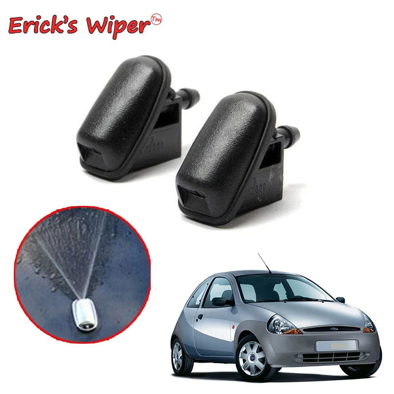 Erick\'s Wiper 2Pcs/lot Front Windshield Wiper Washer Jet Nozzle For Ford KA MK1 1996 - 2007 Hood Sprayer Nozzles OE: 1077453