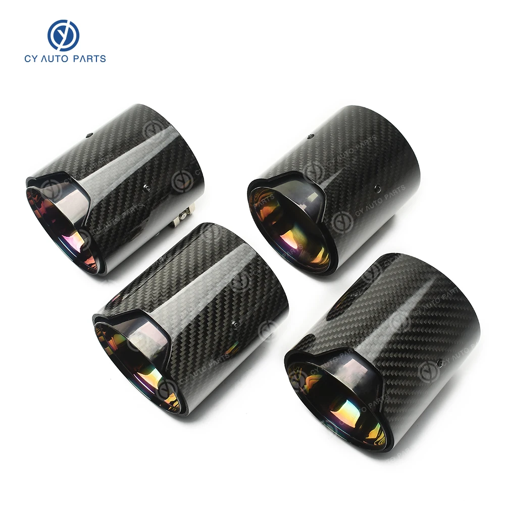 Carbon Fiber Modified Four-out Round Mouth Car Tail Throat Suitable For BMW M4 F82 Exhaust Pipe