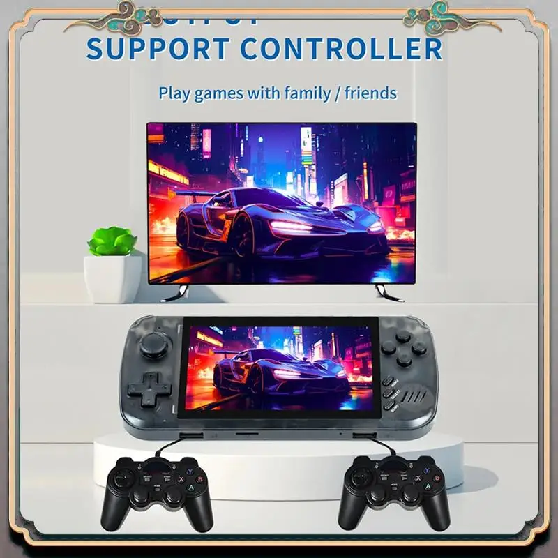 X39pro Retro Video Game Console 64GB 4.5 Inch Screen Support 2-Player Games Handheld Gamepad Children Gifts Easy Install C