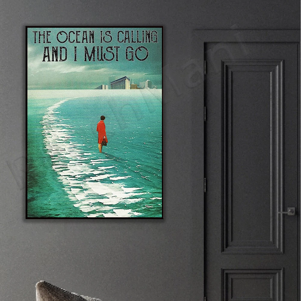 The ocean is calling I have to go Ideal poster wall art home decor, vintage poster, summer poster, ocean poster gift