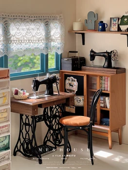 1/6 Puppenhaus Modell Möbel Zubehör Massivholz Metall Nähmaschine Bjd Ob11 Gsc Blyth Soldat Lol Puppenhaus Miniaturen