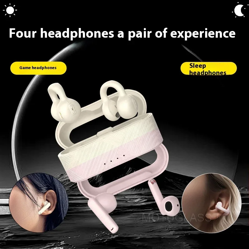 Wireless Bluetooth Earbuds Sports TWS Ear Clip Headphones for Running Gym Exercise Dual Earphones 2 Pairs in One Box