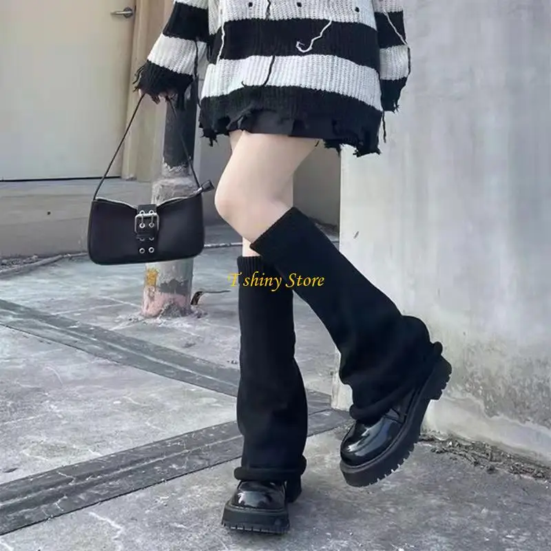 N58F JK 양말 Jk 스타킹 로리타 레그 워머 양말 슬러치 양말 여성 프린트 레그 워머 펑크 로리타 무릎 양말 고딕 롱 양말