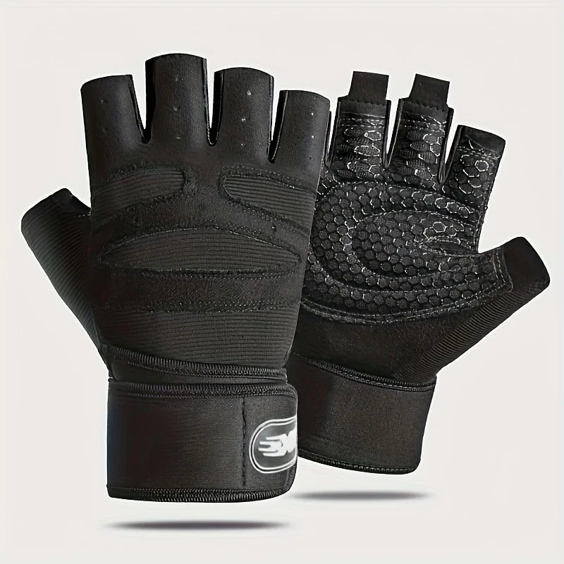 1 par de guantes de gimnasio antideslizantes transpirables con palma de Gel Ergo soporte de muñeca Unisex para levantamiento de pesas regalo perfecto hombres
