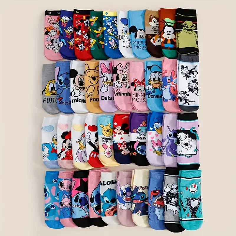 5/10/15/20 Spring/Summer Unisex Cute Cartoon Pattern Multifunctional Soft And Comfortable Casual Breathable Straight Leg Socks