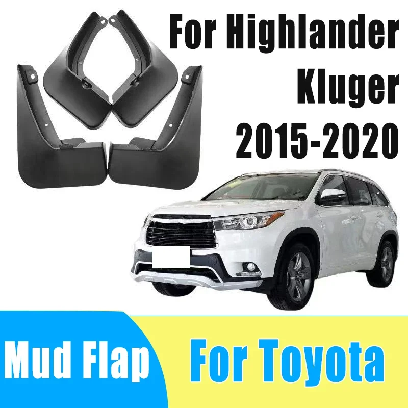 

4pcs Auto Mudguard Waterproof Prevent Mud Splashing Car Mud Flap Fender Trim Accessory For Toyota Highlander Kluger 2015-2020