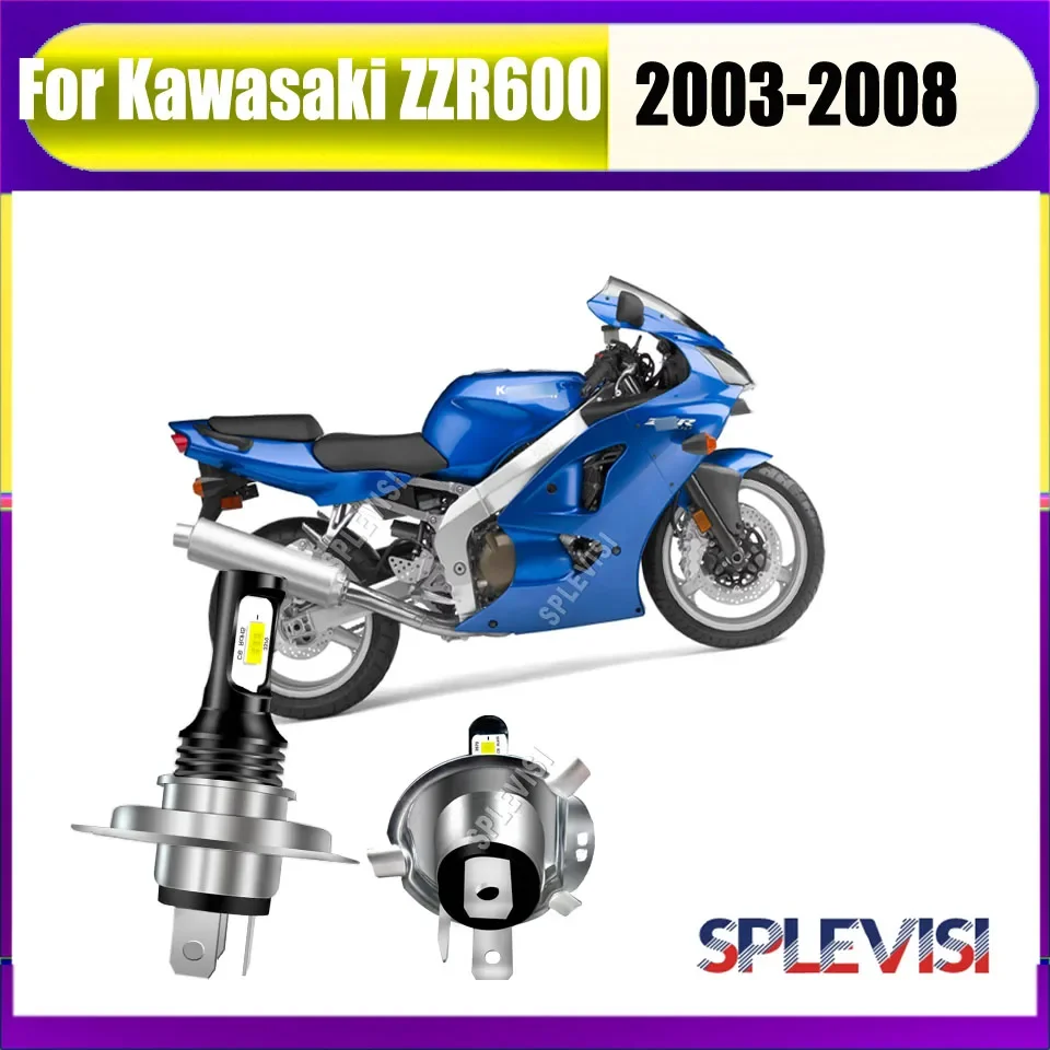 H4 LED Whtie Headlight - plug is tightly matched with the original car socket For Kawasaki ZZR600 2003 2004 2005 2006 2007 2008