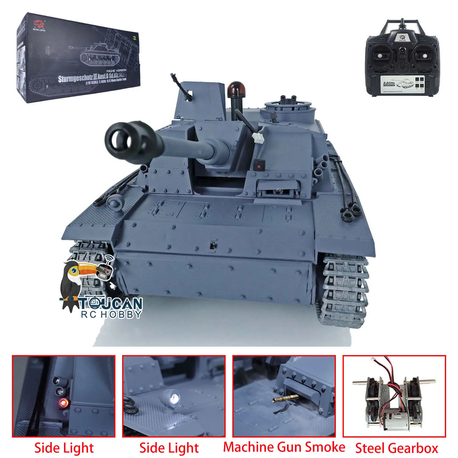 1/16 Spare Parts Heng Long HL TK7.0 German Stug III RC Tank 3868 Metal Tracks Turret Side Light TOUCAN