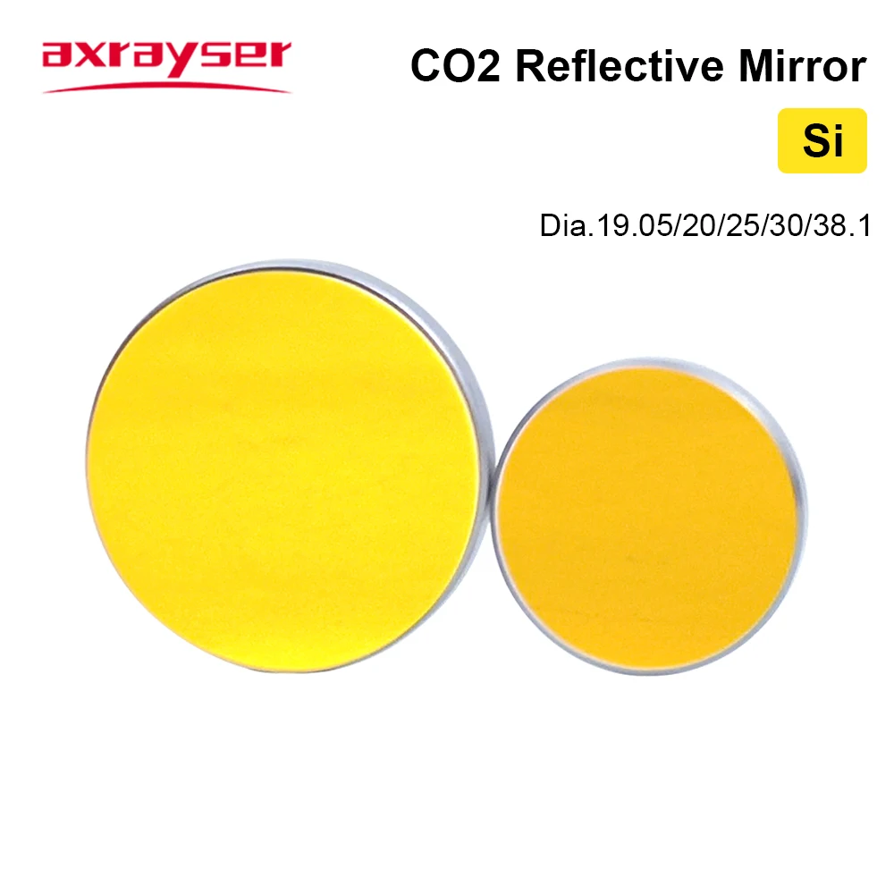 

Axrayser Co2 Laser Si Reflective Mirrors Dia19.05 20 25 30 38.1 400W for Laser Engraver Gold-Plated Silicon Reflector Lenses
